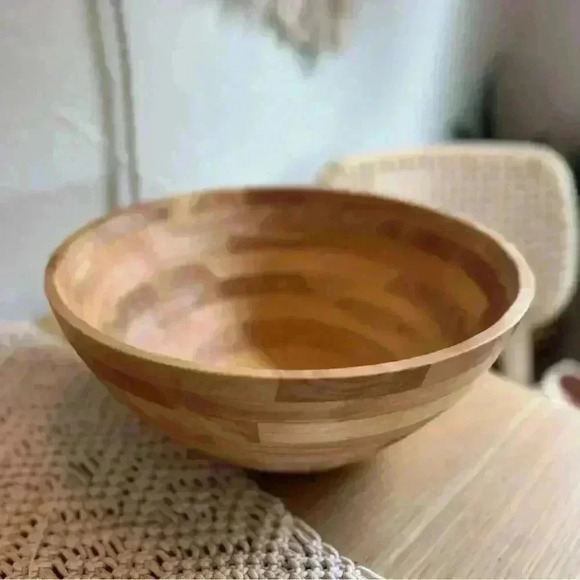 14“ oversized Rubberwood Bowl Aldi Serving Dish Decor - Picture 2 of 6